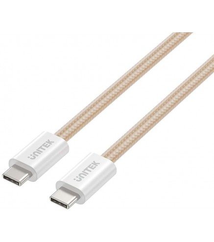 Kabel zwijany magnetycznie Unitek USB C PD 100W beżowy 1m