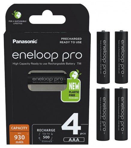 Akumulatorki R03 / AAA Panasonic Eneloop PRO 930mAh Ni-MH BK-4HCDE/4BE (blister 4 szt.)