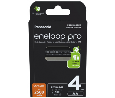 Akumulatorki R6 / AA Panasonic Eneloop PRO 2500mAh Ni-MH BK-3HCDE/4BE (blister 4 szt.)