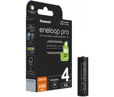 Akumulatorki R6 / AA Panasonic Eneloop PRO 2500mAh Ni-MH BK-3HCDE/4BE (blister 4 szt.)