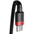 KABEL USB-C / USB-C Baseus Cafule CATKLF-AL91 200cm 100W 5A PD 2.0 QC 3.0 CZARNY W OPLOCIE