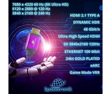 Kabel HDMI 2.1 8K Spacetronik SH-SPR015 1,5m