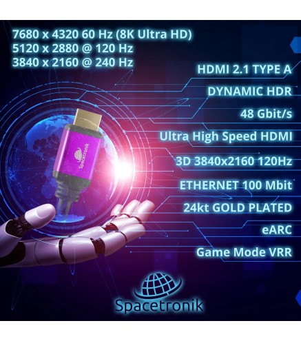 Kabel HDMI 2.1 8K Spacetronik SH-SPR015 1,5m