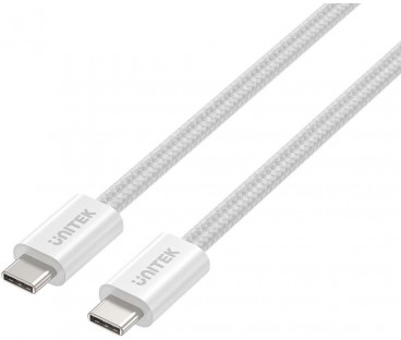 Kabel zwijany magnetycznie Unitek USB C PD 100W biały 1m