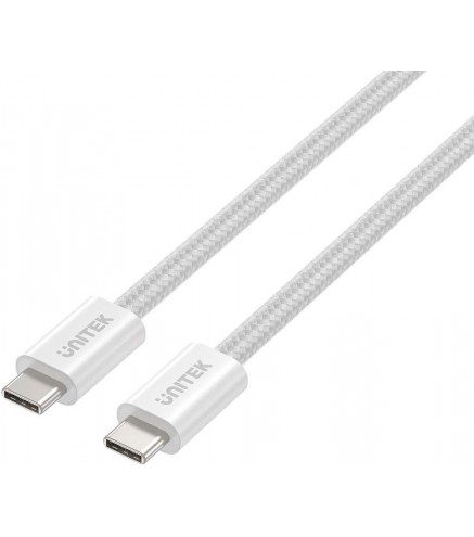 Kabel zwijany magnetycznie Unitek USB C PD 100W biały 1m