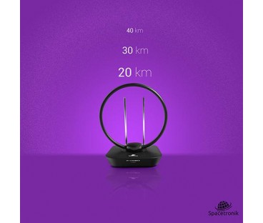 Antena pokojowa DVB-T2 Spacetronik Locus TV zasilacz 45dB