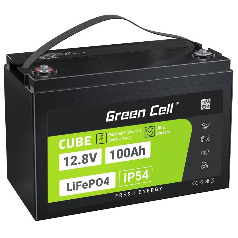 AKUMULATOR LITOWO-ŻELAZOWO-FOSFORANOWY LiFePO4 Green Cell Cube 12.8V 100Ah LFPGC12V100AH