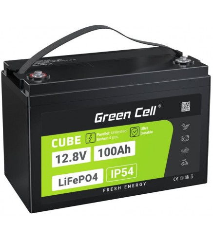 AKUMULATOR LITOWO-ŻELAZOWO-FOSFORANOWY LiFePO4 Green Cell Cube 12.8V 100Ah LFPGC12V100AH