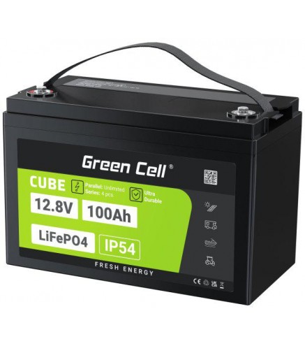 AKUMULATOR LITOWO-ŻELAZOWO-FOSFORANOWY LiFePO4 Green Cell Cube 12.8V 100Ah LFPGC12V100AH