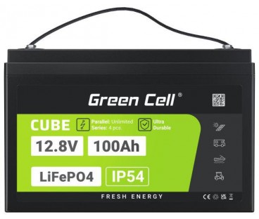 AKUMULATOR LITOWO-ŻELAZOWO-FOSFORANOWY LiFePO4 Green Cell Cube 12.8V 100Ah LFPGC12V100AH