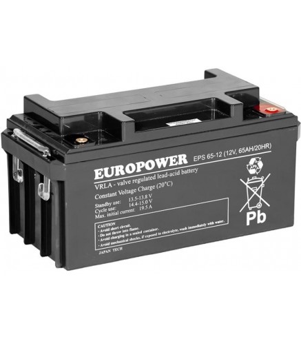 Akumulator AGM EUROPOWER serii EPS 12V 65Ah (Żywotność 8-12 lat)