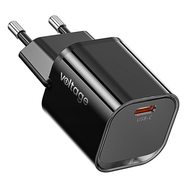 Ładowarka sieciowa Voltage GaN Quick Mini 20W PD 3.0 QC 3.0 USB-C czarna