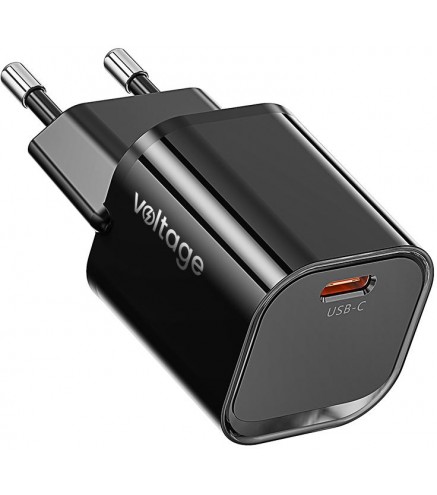 Ładowarka sieciowa Voltage GaN Quick Mini 20W PD 3.0 QC 3.0 USB-C czarna