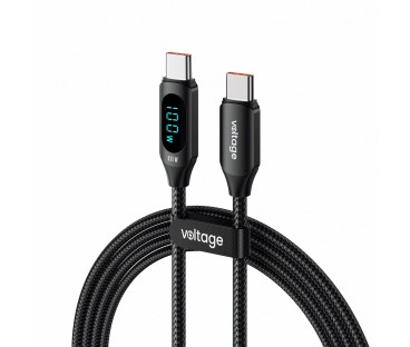 Kabel USB-C / USB-C Voltage PowerDisplay 100W PD 100cm czarny