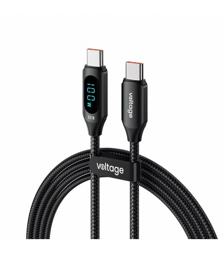 Kabel USB-C / USB-C Voltage PowerDisplay 100W PD 100cm czarny