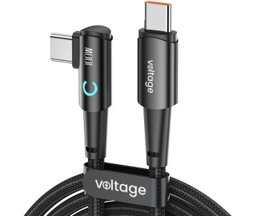 Kabel USB-C / USB-C kątowy Voltage PowerAngle 100W PD 100cm czarny