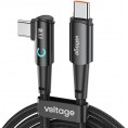 Kabel USB-C / USB-C kątowy Voltage PowerAngle 100W PD 100cm czarny