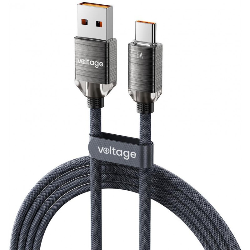 Kabel USB-A / USB-C Voltage PureCrystal 66W 200cm czarny