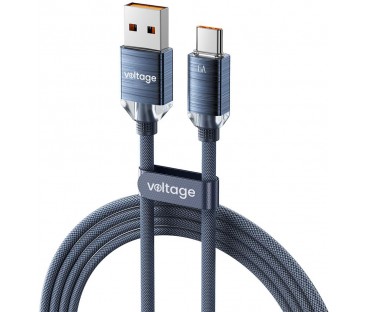 Kabel USB-A / USB-C Voltage PureCrystal 66W 200cm niebieski