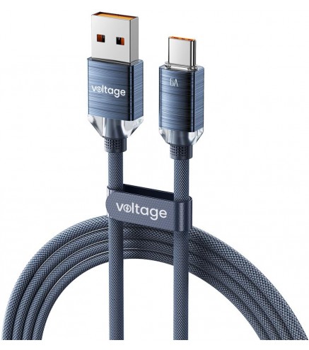 Kabel USB-A / USB-C Voltage PureCrystal 66W 200cm niebieski