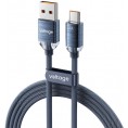Kabel USB-A / USB-C Voltage PureCrystal 66W 200cm niebieski