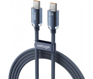 Kabel USB-C / USB-C Voltage PureCrystal 100W PD 100cm niebieski