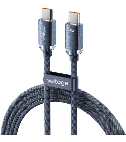 Kabel USB-C / USB-C Voltage PureCrystal 100W PD 100cm niebieski