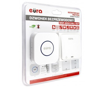 DZWONEK BEZPRZEWODOWY ''EURA'' WDP-82H2bezbateryjny, przycisk (kinetyczny), możliwość rozbudowy