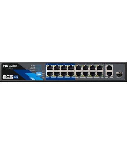 Switch PoE BCS BASIC BCS-B-SP1602G-1SFP Niezarządzalny | Alarmista.pl