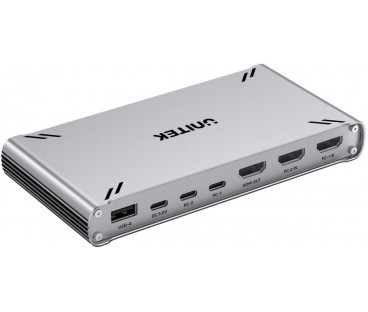 Przełącznik KVM Unitek USB-C 10Gbps z HDMI i transferem plików między systemami