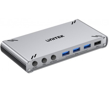 Przełącznik KVM Unitek USB-C 10Gbps z HDMI i transferem plików między systemami