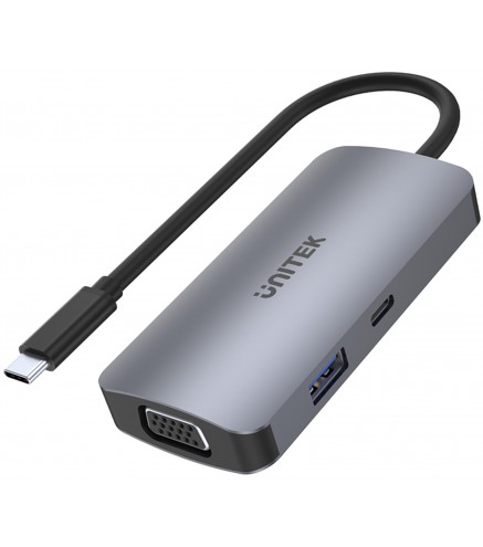 Unitek D1051A Hub USB-C 1xUSB 3.1 Gen1 VGA 2xHDMI PD MST