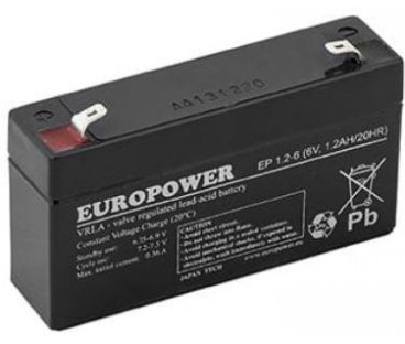 Akumulator AGM EUROPOWER serii EP 6V 1,2Ah (Żywotność 6-9 lat)