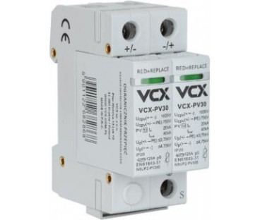 Ogranicznik przepięć fotowoltaiczny DC PV30 klasy T2 (C) 2P 1000V VCX