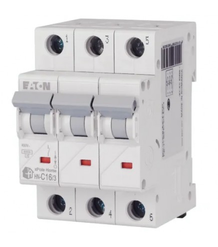 EATON WYŁĄCZNIK NADPRĄDOWY C 16A 3P 3M 6KA HN-C16/3