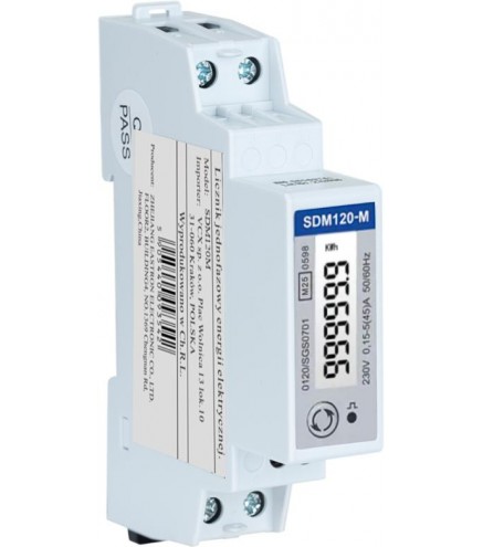 Licznik energii jednofazowy z Modbus dwukierunkowy VCX SDM120M (MID)