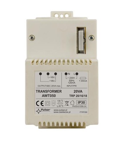 Transformator PULSAR AWT050 TRP 20VA/16V/18V