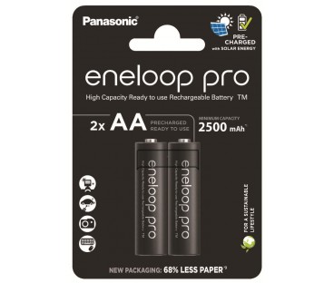 Akumulatorki R6 / AA Panasonic Eneloop PRO 2500mAh Ni-MH BK-3HCDE/2BE (blister 2 szt.)