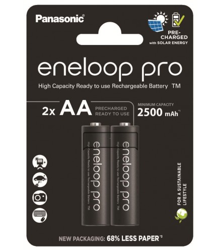 Akumulatorki R6 / AA Panasonic Eneloop PRO 2500mAh Ni-MH BK-3HCDE/2BE (blister 2 szt.)