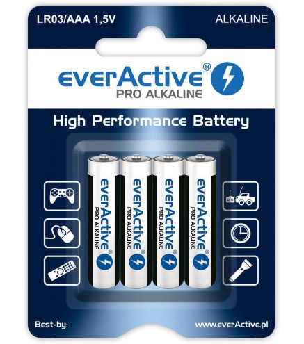 Bateria LR03 (AAA) everActive Pro Alcaline (blister 4 szt.)