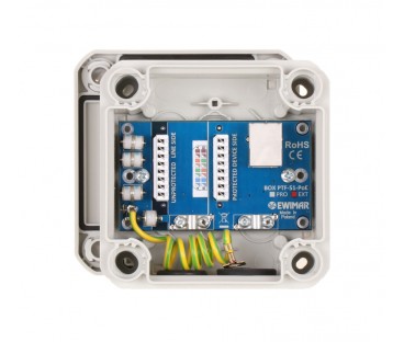 Zewnętrzne zabezpieczenie przeciwprzepięciowe IP serii EXTREME z ochroną PoE EWIMAR BOX-1-PTF-51-EXT/PoE