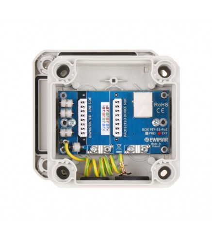 Zewnętrzne zabezpieczenie przeciwprzepięciowe IP serii EXTREME z ochroną PoE EWIMAR BOX-1-PTF-51-EXT/PoE