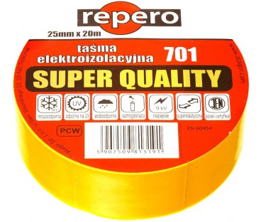 TAŚMA IZOLACYJNA REPERO 701 BIAŁA 19MMX20M