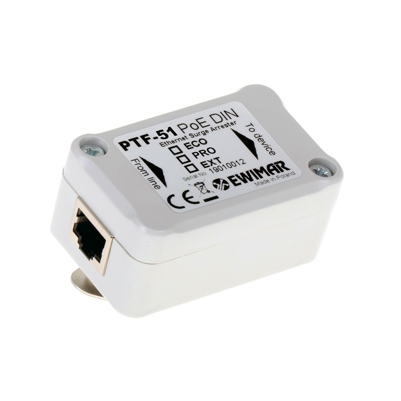 Zabezpieczenie LAN serii PRO na szynę DIN EWIMAR PTF-51-PRO/PoE/DIN Zabezpieczenie LAN serii PRO na szynę DIN EWIMAR PTF-51-PRO/PoE/DIN