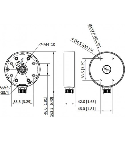 Adapter Hikvision DS-1280ZJ-PT6-Y(BLACK)(O-STD)