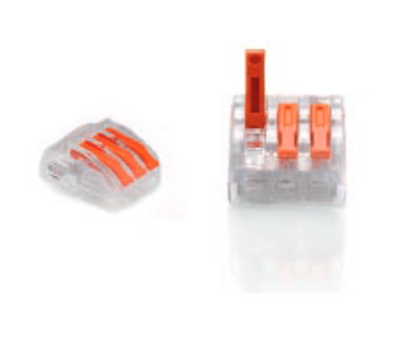 ZŁĄCZKA DO PRZEWODÓW ZATRZASKOWA 0,2-4,0mm2 PC-233 3GNIAZDA (1szt.)