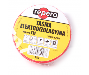 TAŚMA IZOLACYJNA REPERO 711E CZERWONA 19MMX20M