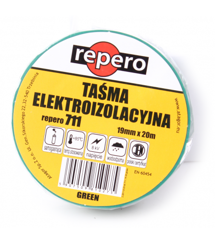TAŚMA IZOLACYJNA REPERO 711E ZIELONA 19MMX20M