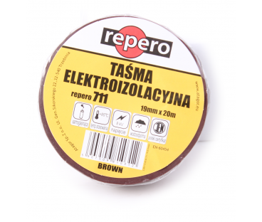 TAŚMA IZOLACYJNA REPERO 711E BRĄZOWA 19MMX20M