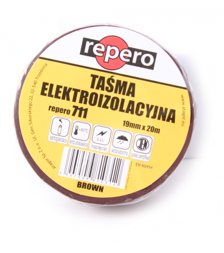 TAŚMA IZOLACYJNA REPERO 711E BRĄZOWA 19MMX20M
